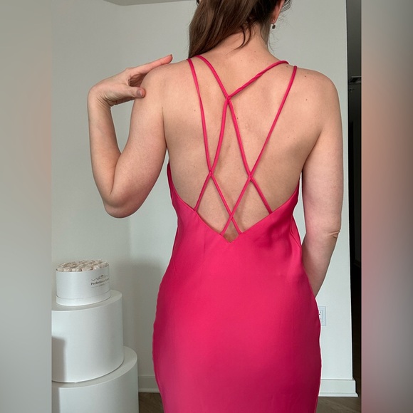 Zara Limited Edition Satin Pink Dress - Picture 4 of 9